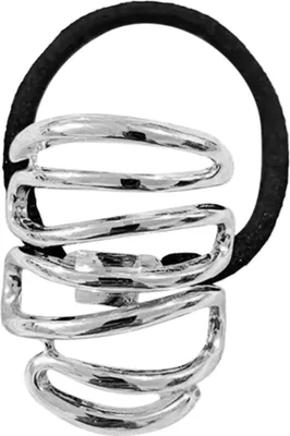 Produktbild von Haargummi mit goldener grafischer Spiral-Schleife