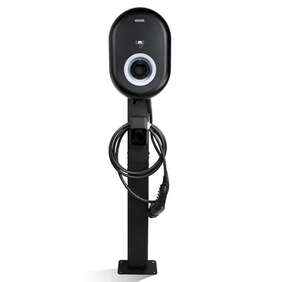 Immagine prodotto di Supporto per Wallbox Vestel Wallbox - Colonna di montaggio in metallo nero opaco - Per 1 o 2 stazioni di ricarica - Altezza 149 cm
