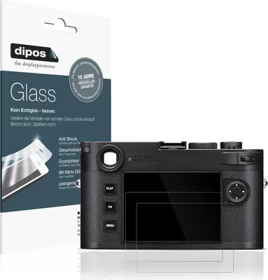 Produktbild von 2x Schutzfolie für Leica M 11-D - Anti-Shock 9H Folie dipos Glass Kunststoffglas