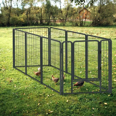 Obrázek produktu pro UISEBRT 12dílný výběh pro štěňata Ohrádka pro štěňata Volný výběh 80x 65 cm Skládací volný výběh Ohrádka pro zvířata včetně dvířek Kotvení do země