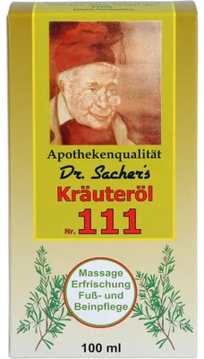Immagine prodotto di Olio alle erbe n. 111 del Dr. Sacher, miscela di oli, soluzione da 100 ml
