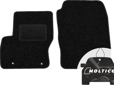 Produktbild von moto-MOLTICO Vorne Fußmatten Auto Velours Autoteppiche Schwarz Automatten Set 2-teilig passend für Ford C-Max II 2010-2019