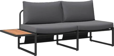 Zdjęcie produktu dla vidaXL Sofa ogrodowa z poduszkami, kolor antracytowy, 200,5 x 70 x 85,5 cm, stal