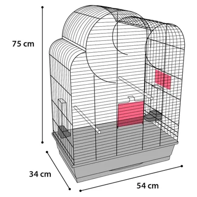 Produktbild von FLAMINGO Vogelkäfig Wammer 1 54x34x75 cm Schwarz