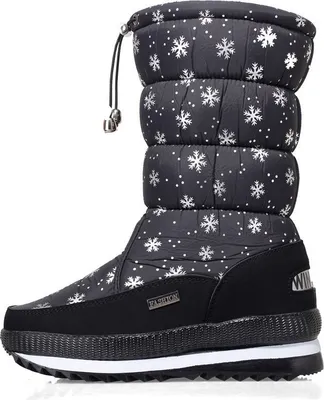 Produktbild von TIANPENG Halbgefütterte wasserdichte Schneestiefel für Damen, warm gefütterte Stiefel, Damen-Winter-Outdoor-Stiefel, Größe: 36-42