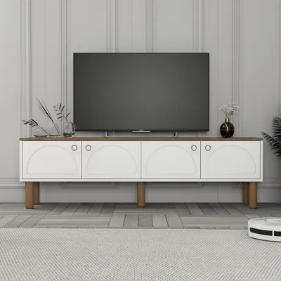 Produktbild von Skye Decor, Bohem 850 - White, TV-Einheit, 100 % Melaminbeschichtete Spanplatten, Weiß, 180 x 35 x 53 cm