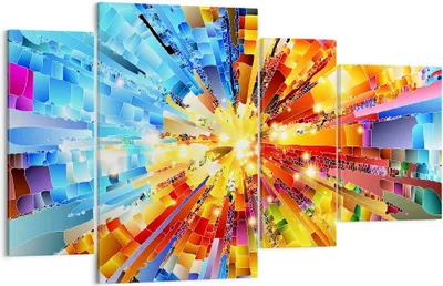 Produktbild von Bild auf Leinwand - Leinwandbild - Abstraktion modern - 120x70cm - Wand Bild - Wanddeko - Leinwanddruck - Bilder - Kunstdruck - Wanddekoration - Leinwand bilder - Wandkunst - DL120x70-3982