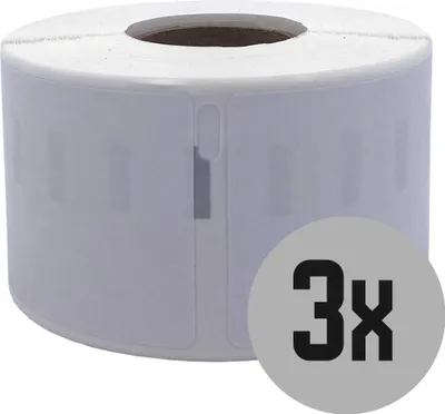 Produktbild von DULA Etiketten - Kompatibel mit Dymo Compatible labels - Weiß - 99012 - S0722400 - Adresetiketten - 3 rollen - 36 x 89 mm - 260 labels per rol