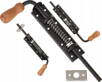 Produktbild von Garagentor Riegel FEINZ - 300 mm - Schwarz - Sicherheitsverschluss - Robuste Konstruktion