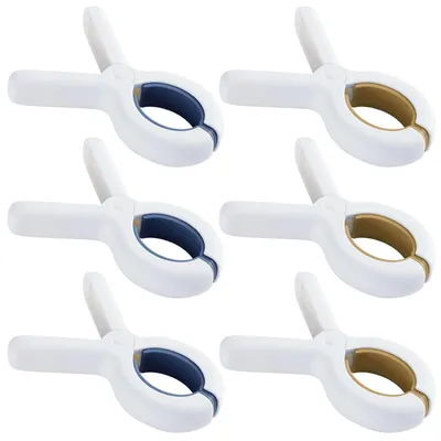 Image de Grandes pinces à linge, lot de 6, résistantes au vent, robustes, pour serviettes de plage et linge
