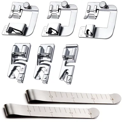 Saumfuß-Set 8-teilig, Rollsaum-Nähfuß, 6 Größen, für Niedrigschaft