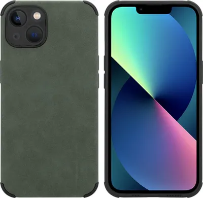 Produktbild von Cadorabo Hülle für Apple iPhone 13 Schutz Hülle in Grün TPU Silikon Etui edle Kunst-Wildleder Rückseite