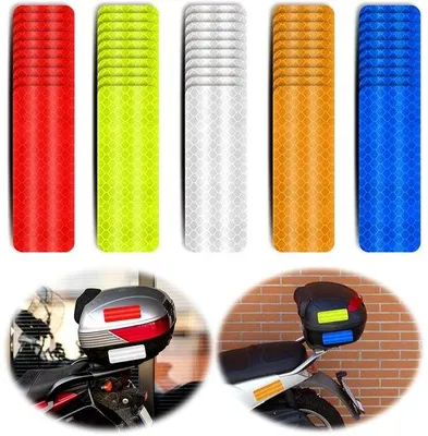 Productafbeelding van Famanu Reflecterende Stickers, 75 stuks, 3 x 8 cm, waterdicht, veiligheidswaarschuwing, markering, geschikt voor kleding, uitrusting, outdoor gebruik en voertuigen