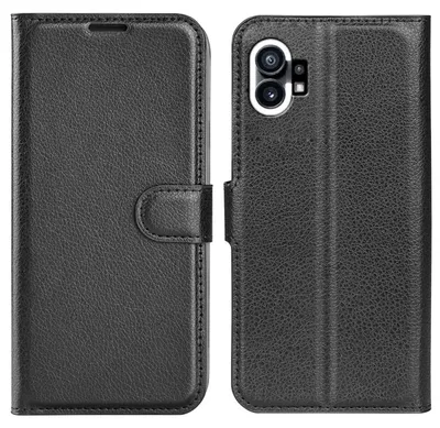 Immagine prodotto di Per Nothing Phone 1 Custodia per cellulare intelligente Custodia nera Custodia in Pelle finta Custodia a libro