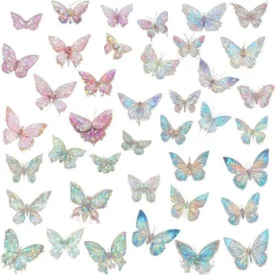 Produktbild von Holografische Glitter-Sticker-Set - 80 Stück - Wasserfest - Plakbuch - Tagebuch - Handyhülle