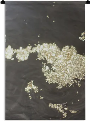 Produktbild von MuchoWow® Wandteppich Wandbehang Marmor - Schwarz - Gold - Luxus 120x180 cm Tapisserie Dekoration Wandtuch - Schlafzimmer - Dekorationen für das Haus