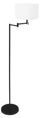 Zdjęcie produktu dla Lampa stojąca - czarny - Bella - metal tkanina - Ø 45cm - E27 - 3888ZW - Mexlite