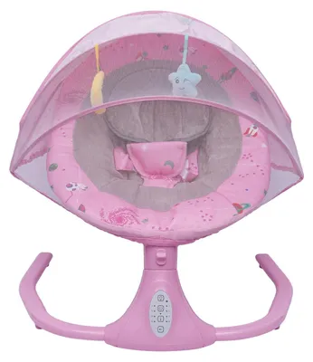 Produktbild von Babywippe - Elektrische Babyschaukel - 3 Neigungsstufen - 4 Schaukelgeschwindigkeiten - Bluetooth mit 12 Schlafliedern - bis 20 kg, 0–20 Monate - Rosa