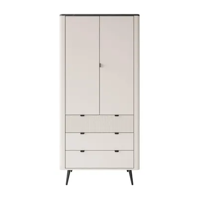 Produktbild von Zweitüriger Kleiderschrank AUTUMN 2D3S mit Schubladen, Kaschmir / Grauer Stein