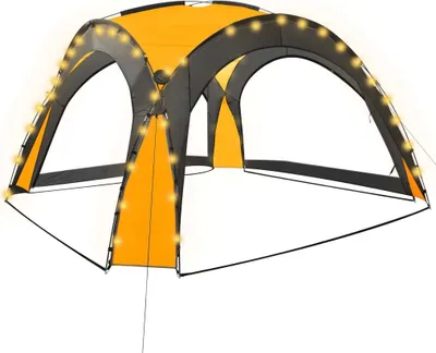 Immagine prodotto di vidaXL Tenda per feste con LED e 4 pareti laterali 3,6x3,6x2,3 m Giallo