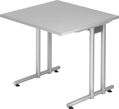 Produktbild von bümö Schreibtisch Serie-N - Größe:  80 x 80 cm, Nachbildung: Grau