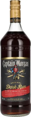 Produktbild von Captain Morgan Black, Rum, 40% vol, 1000ml Einzelflasche