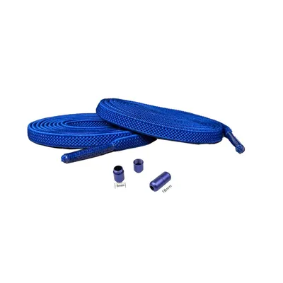 Produktbild von Elastische Schnürsenkel mit Metallkapseln: Schnürsenkel: Blau - Metallkapseln: Silber