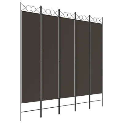 Obrázek produktu pro 5dílný paraván hnědý 200x200cm textil