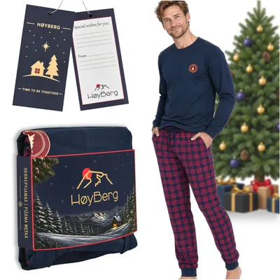 Immagine prodotto di HØYBERG Pigiama natalizio da uomo in cotone pettinato, ideale come regalo, M