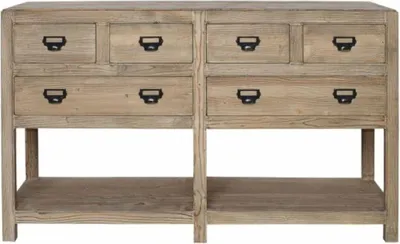 Obrázek produktu pro Příborník z masivního dřeva ve venkovském stylu Casa Padrino se 6 zásuvkami v přírodních barvách 150 cm