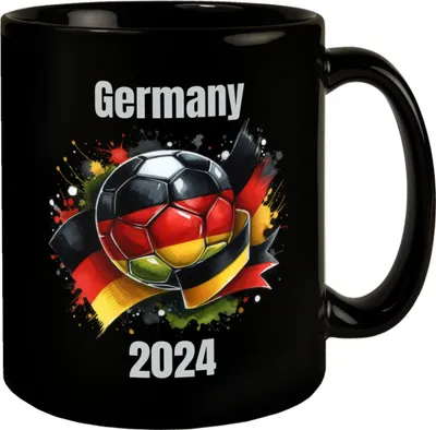 Produktbild von Fußball Deutschland Flagge Tasse in Schwarz