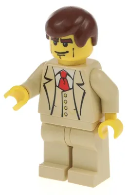 Produktbild von 1x Lego Minifigur Studios Mann Anzug Krawatte Haare Doppelgesicht 1380 hrf002