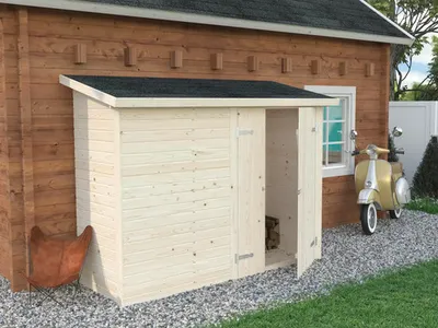 Produktbild von Gerätehaus Palmako Leif 2,2 m² inkl. Fußboden ohne Rückwand 254 x 112 cm natur