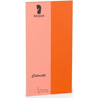 Produktbild von Rössler Papier 220702521 Coloretti Briefumschläge DL 5 Stück apfelsine