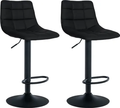 Produktbild von 2er Set Barhocker HLO-CP264 Kunstleder schwarz  schwarz