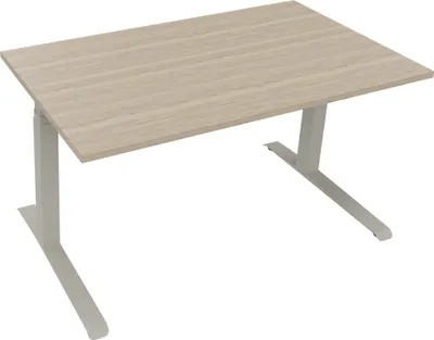 Produktbild von Sitz-/Stehtisch Kufe Doppels. Quad. B1400xT800xH645-1275 si/Eiche Nat