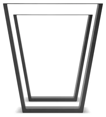 Immagine prodotto di TRAPEZOID - Set di 2 piedi per tavolo in acciaio polverizzato con forma trapezoidale. Colore nero. Altezza da terra 71cm