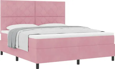 Productafbeelding van vidaXL Boxspringbed met hoofdeinde, roze, 180 x 200 cm, fluweel