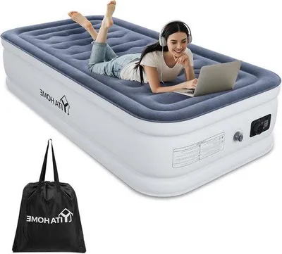 Immagine prodotto di Letto gonfiabile con pompa integrata, bianco/grigio, per il campeggio