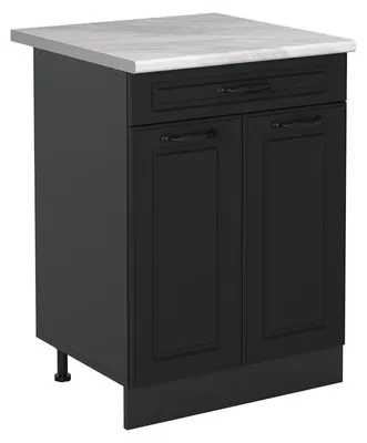Productafbeelding van Keukenonderkast Vicco R-Line Antraciet landelijk/Antraciet 60 cm met lade marmer werkblad, Model 61080