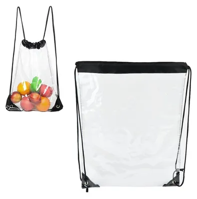 Produktbild von Transparenter Rucksack mit Kordelzug und Innentasche, wasserdicht, PVC