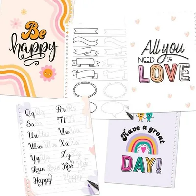 Image de Set de coloriage Handlettering TOPModel, avec 4 crayons et des modèles d'écriture,, Depesche