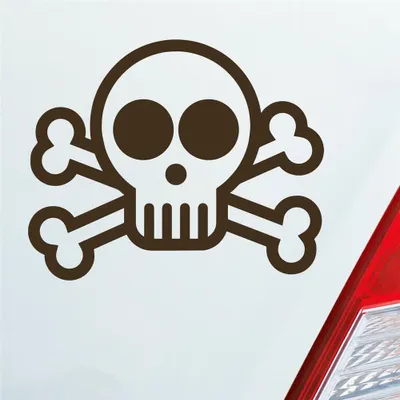 Produktbild von Auto Aufkleber Totenkopf Piraten Pirat Tuning Skull Dead 10x9 cm Braun Sticker Heckscheibenaufkleber