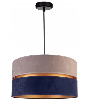 Produktbild von FKL DESIGN Home Deco Hängelampe Pendellampe Grau-Dunkelblau Beleuchtung 1-flamming E27 Hängeleuchte Pendelleuchte aus Serie N134 (N134-GDB)