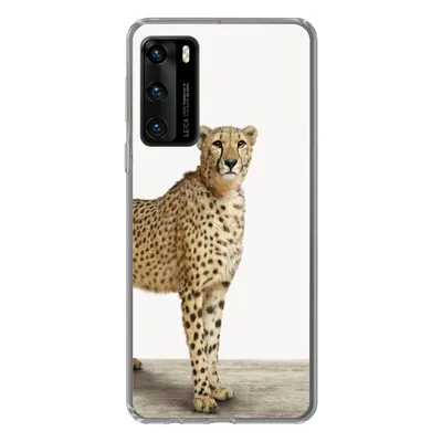Produktbild von MuchoWow® Handyhülle Schutzhülle Hülle für Huawei P40 Leopard - Tiere - Weißer Hintergrund - Kinder - Jungen - Mädchen Silikon Softcase Handy Hülle - Handytasche