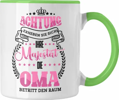 Produktbild von Trendation - Lustige Tasse für Oma Geschenk für Geburtstag Weihnachten Spruch  (Grün)