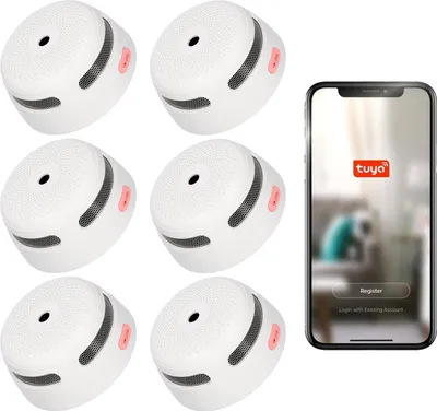 Produktbild von X-Sense XS01-WT Intelligenter Rauchmelder mit Wifi - 6 Rauchdetektoren - Tuya Smart Home - Entspricht der europäischen Norm - Feueralarm