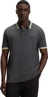 Produktbild von Boss green Poloshirt grau 3-Knopf Baumwolle
