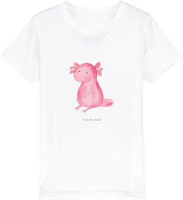 Produktbild von Mr. & Mrs. Panda Kleinkinder T-Shirt Axolotl Niedlich 9-11 Jahre (134/146) - Weiß - Geschenk, Weisheit, Kinder Shirt, Lebensstil, Bio, Fröhlich, Teenager, Kurzarm, Liebe