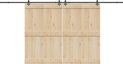 Zdjęcie produktu dla vidaXL Zestaw okuć do drzwi przesuwnych 427 cm stal czarny